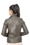 Olive green leather jacket