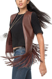 Fringe leather vest
