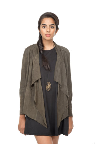 Suede leather jacket