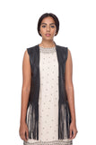 Black fringe vest