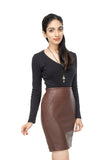 Marsala pencil skirt