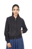 Navy blue suede jacket