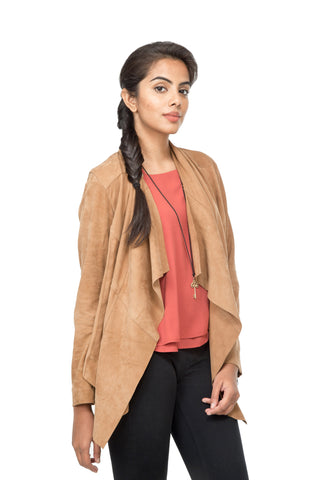 Suede shrug