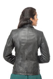 Black leather blazer