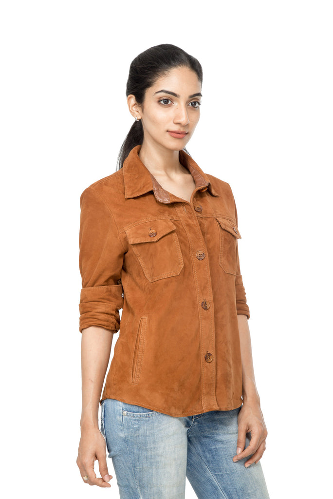 Suede leather shirt