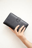 Leather Travel Wallet - Textured Black